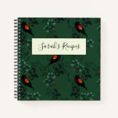 Carnet Motif d'oiseau-noir à ailes rouges (Devant)