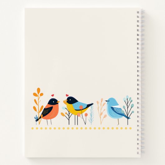 Carnet Motif d'oiseaux 3 (Dos)