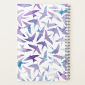 Carnet Motif d'oiseaux d'aquarelle violet (Verso)
