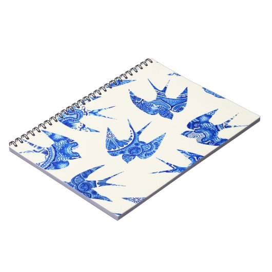 Carnet Motif d'oiseaux d'hirondelle bleu (Côté gauche)