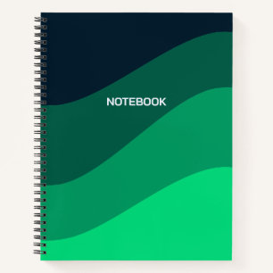 Carnet Motif d'onde noir vert