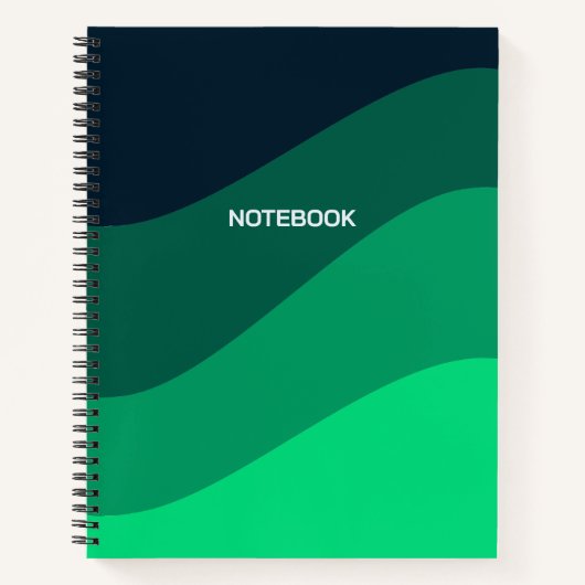 Carnet Motif d'onde noir vert (Devant)