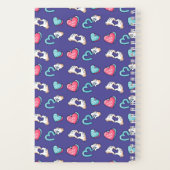 Carnet Motif doodle de coeur mignon Amour adolescent rétr (Verso)