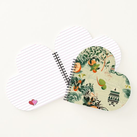 Carnet Motif d'oranges Ethereales avec temples Zen (Intérieur)