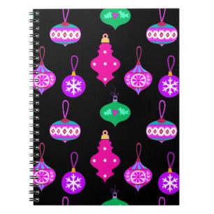Carnet Motif d'ornement antique en rose, Turquoise et noi