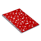 Carnet motif dot avec champignon de tabouret rouge (Côté Droit)