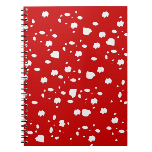 Carnet motif dot avec champignon de tabouret rouge (Devant)
