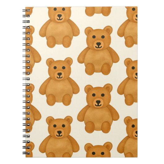 Carnet Motif d'ours en peluche classique (Devant)