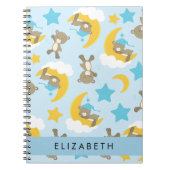 Carnet Motif D'Ours, Nounours, Étoiles, Votre Nom (Devant)