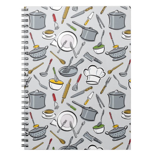 Carnet Motif d'outils de cuisine (Devant)