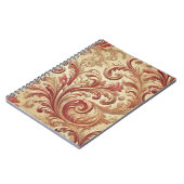 Carnet Motif doux rouge et or Damask (Côté gauche)