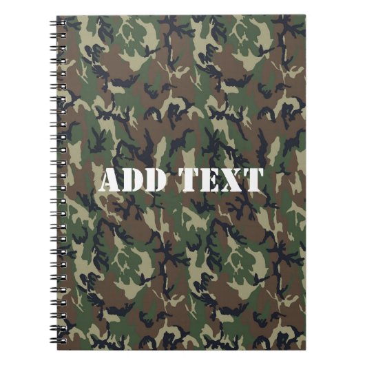 Carnet Motif du camouflage vert militaire (Devant)
