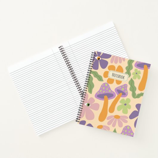 Carnet Motif du champignon Retro Boho (Intérieur)