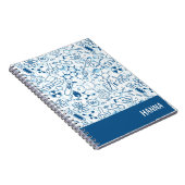 Carnet Motif du doodle de chimie Nom personnalisé (Côté Droit)