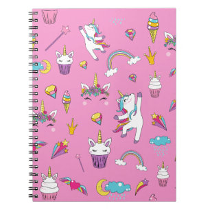 Carnet Motif du Fan Club de Licorne Rose