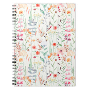 Carnet Motif du jardin de fleurs Pastel