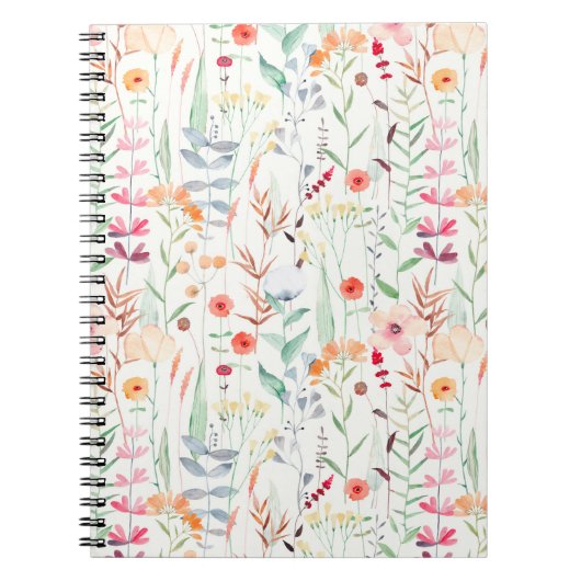 Carnet Motif du jardin de fleurs Pastel (Devant)