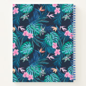 Carnet Motif du Jardin des Fleurs Tropicales Bleues (Dos)