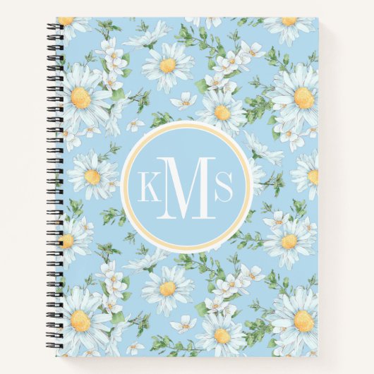 Carnet Motif du jardin fleuri Pastel Daisy (Devant)