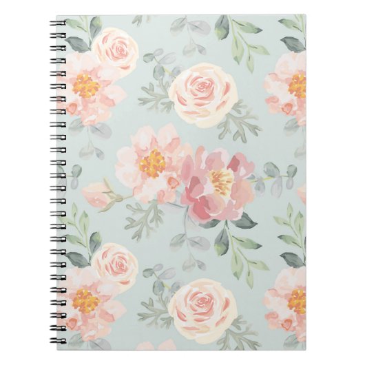 Carnet Motif du jardin rose Rose Rose Pastel (Devant)