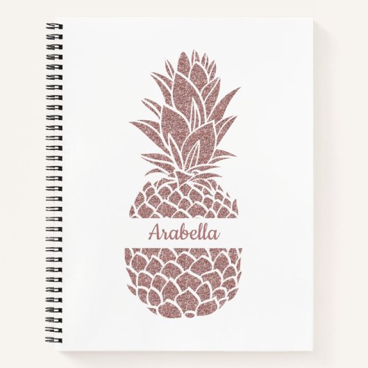 Carnet Motif du nom de l'ananas de la Parties scintillant (Devant)