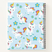 Carnet Motif D'Unicornes, De Mignons Unicornes, Fleurs (Dos)
