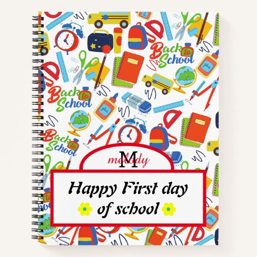 Carnet Motif dynamique et personnalisable de rentrée scol (Devant)