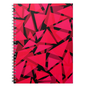 Carnet motif écarlate rouge vif ,géométrique ,abstrait th
