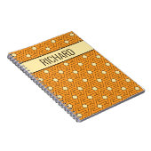 Carnet Motif égyptien vintage orange beige Triskelion (Côté Droit)