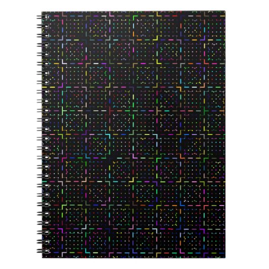 Carnet Motif électronique de codage technologique coloré (Devant)