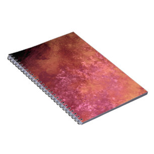 Carnet Motif élégant d'effet de nuage d'orage orange rose