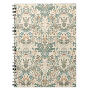 Carnet Motif Élégant Vintage Nouveauté Floral Oiseaux