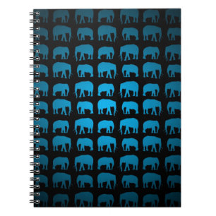 Carnet Motif Éléphant Bleu
