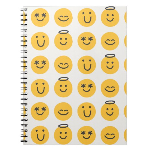 Carnet Motif Emoji Joyeux tiré à la main (Devant)