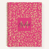 Carnet Motif Empreinte de léopard moderne Gold Pink (Devant)