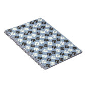 Carnet Motif Empreinte de Patte Argent Bleu (Côté Droit)