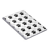 Carnet Motif Empreinte de patte de chien noir et blanc (Côté Droit)