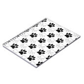 Carnet Motif Empreinte de patte de chien noir et blanc (Côté gauche)