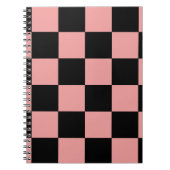 Carnet Motif en damier Carré rose et noir (Devant)