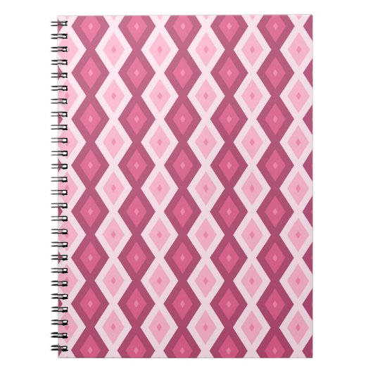Carnet Motif en diamant rose (Devant)