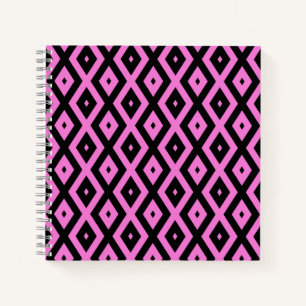 Carnet Motif en diamant rose et noir