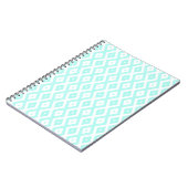 Carnet Motif en diamant Turquoise et blanc (Côté gauche)
