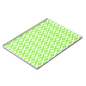 Carnet Motif en diamant vert et blanc (Côté gauche)