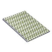 Carnet Motif en diamant vert et blanc (Côté Droit)
