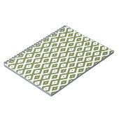 Carnet Motif en diamant vert et blanc (Côté gauche)