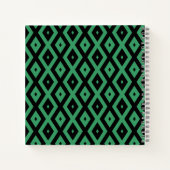 Carnet Motif en diamant vert et noir (Dos)