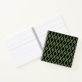 Carnet Motif en diamant vert olive et noir (Intérieur)