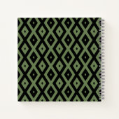 Carnet Motif en diamant vert olive et noir (Dos)