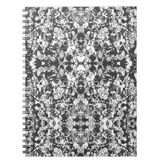 Carnet Motif En Formes Noires Et Blanches (Devant)