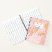 Carnet Motif en marbre blush et or personnalisé (Intérieur)